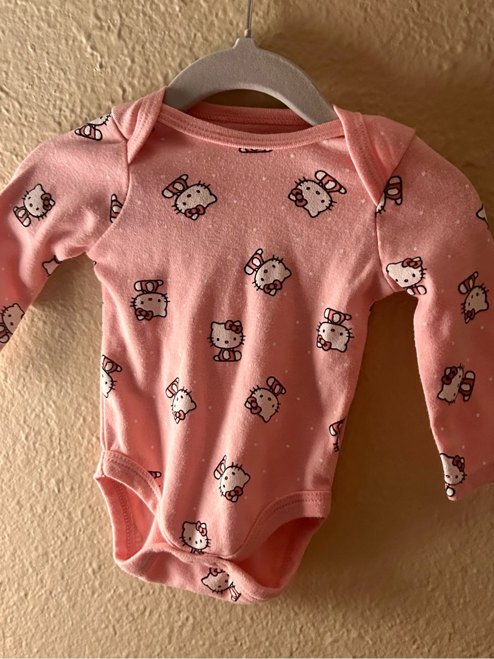 Hello Kitty Pink Long Sleeve Infant One-Piece Bodysuit